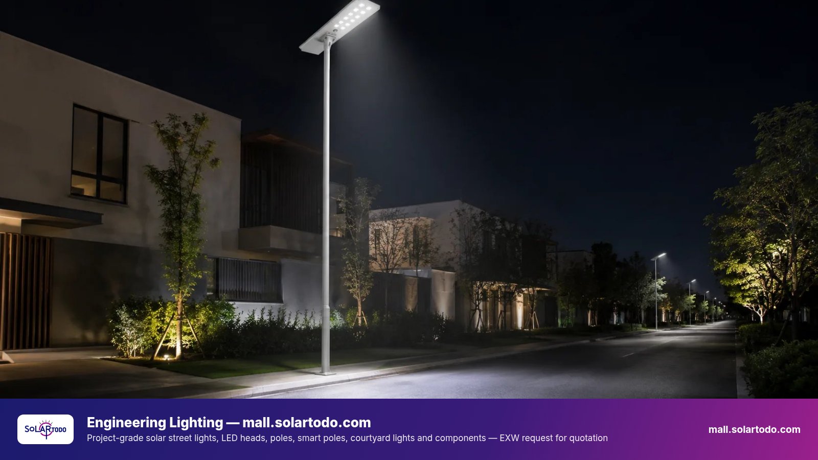 All-in-one solar street lights for road projects